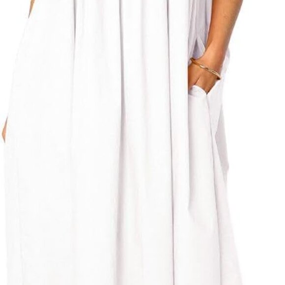 Women's Viscose Maxi Dress Sleeveless Backless Spaghetti Straps Pockets - Picture 1 of 6